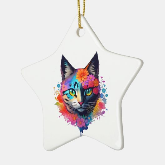 Leuk Kleurrijk Kat Ornament (Links)