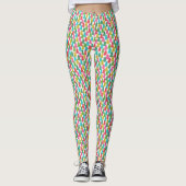Leuk kleurrijk kerstbomen patroon leggings (Voorkant)