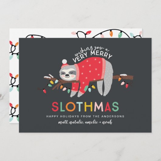 leuk , kleurrijk kerstfeest feestdagenkaart (Voorkant / Achterkant)