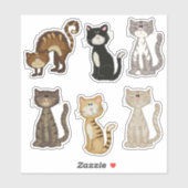 Leuk Kleurrijk Kitty Kat Dier Pet Sticker (Vel)