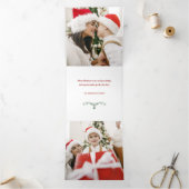 Leuk kleurrijk Merry Christmas Holly Script Drieluik Wenskaart (Binnen)