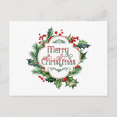 Leuk kleurrijk Merry Christmas Holly Script Feestdagenkaart (Voorkant)