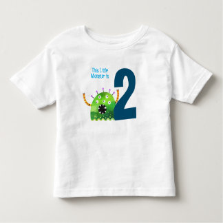 Leuk kleurrijk mijn kleine monster 2e verjaardag kinder shirts