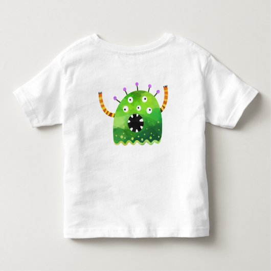 Leuk kleurrijk mijn kleine monster 2e verjaardag kinder shirts (Achterkant)