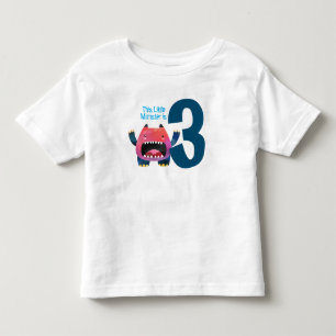 Leuk kleurrijk Mijn Kleine Monster is drie Kinder Shirts