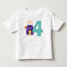 Leuk kleurrijk Mijn Kleine Monster is vier jaar ou Kinder Shirts