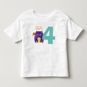 Leuk kleurrijk Mijn Kleine Monster is vier jaar ou Kinder Shirts