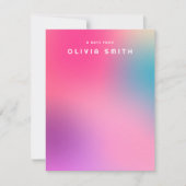 Leuk Kleurrijk Modern Roze Tiener Note Kaart w / N Notitiekaartje (Voorkant)