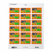 Leuk kleurrijk Monkey Adreslabel Etiket (Full Sheet)