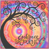 Leuk Kleurrijk Omarm de Reisboom Sticker (Voorkant)