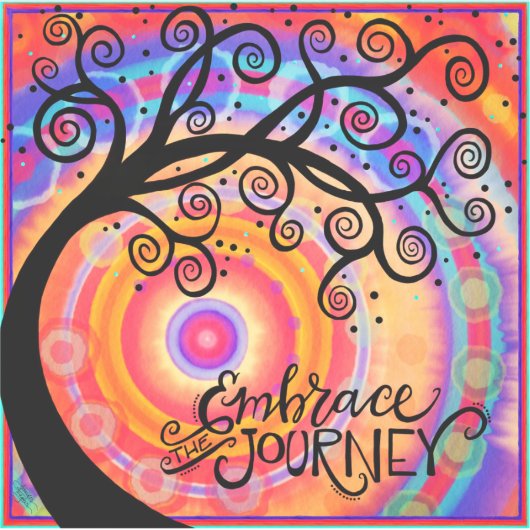 Leuk Kleurrijk Omarm de Reisboom Sticker (Voorkant)