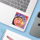 Leuk Kleurrijk Omarm de Reisboom Sticker (Laptop met iPhone)