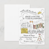 Leuk, kleurrijk ontwerp voor trouwkaart kaart (Voorkant / Achterkant)