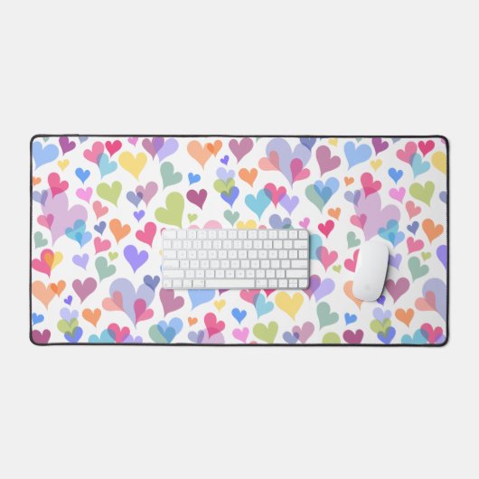 Leuk & Kleurrijk Pastel Hart Patroon Girly Kawaï Bureaumat (Keyboard & Muis)