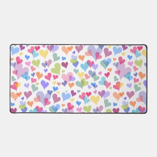 Leuk & Kleurrijk Pastel Hart Patroon Girly Kawaï Bureaumat (Voorkant)