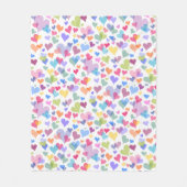 Leuk & Kleurrijk Pastel Hart Patroon Girly Kawaï Fleece Deken (Voorkant)