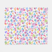 Leuk & Kleurrijk Pastel Hart Patroon Girly Kawaï Fleece Deken (Voorkant (Horizontaal))