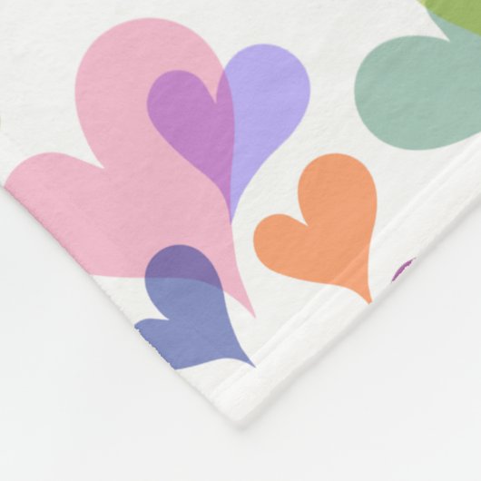 Leuk & Kleurrijk Pastel Hart Patroon Girly Kawaï Fleece Deken (Hoek)