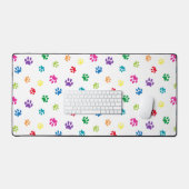 Leuk kleurrijk Paw Prints Patroon Bureaumat (Keyboard & Muis)