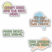 Leuk kleurrijk Pickleball speler Sticker Pack (Voorkant)