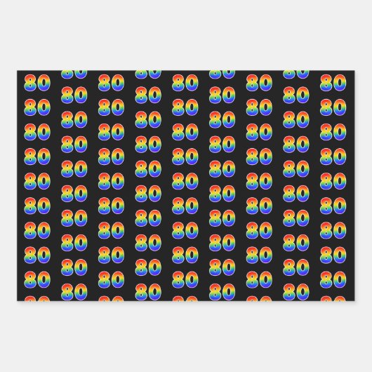 Leuk, kleurrijk, Rainbow Spectrum Patroon 80 Event Inpakpapier Vel (Voorkant)