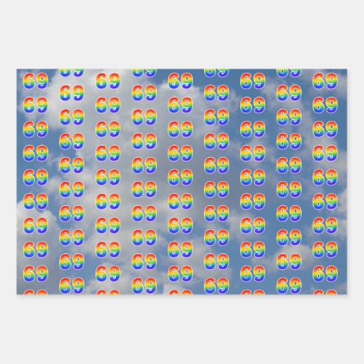 Leuk, kleurrijk, Rainbow Spectrum Pattern 69 Event Inpakpapier Vel (Voorkant 3)
