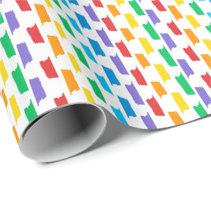 Leuk & Kleurrijk Regenboog Brushstrokes Design Cadeaupapier