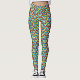 Leuk kleurrijk regenboog harten patroon leggings