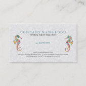 Leuk kleurrijk retro bloemenpaard Zee Visitekaartje (Achterkant)