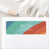 Leuk & Kleurrijk Retro Groovy Rainbow Retouradres Etiket (Insitu)