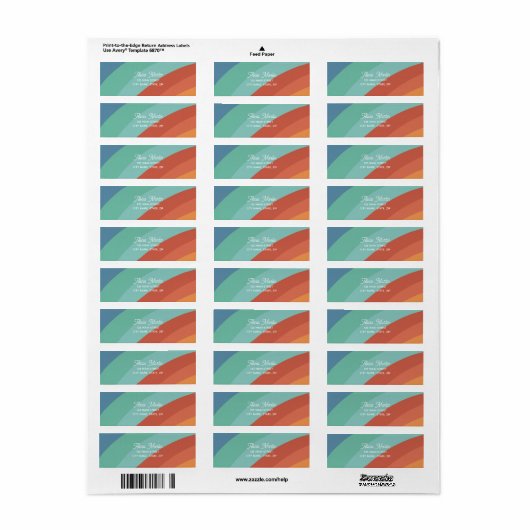 Leuk & Kleurrijk Retro Groovy Rainbow Retouradres Etiket (Full Sheet)