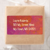 Leuk kleurrijk roze sinaasappel kunst schilderij a etiket (Insitu)