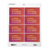 Leuk kleurrijk roze sinaasappel kunst schilderij a etiket (Full Sheet)