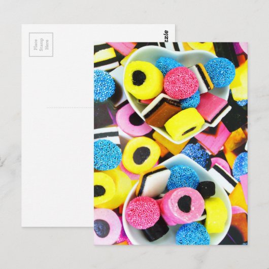 Leuk kleurrijk Snoep Briefkaart (Voorkant / Achterkant)