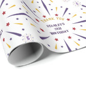 Leuk kleurrijk ster verjaardagsfeestje dank je cadeaupapier (Rol Hoek)