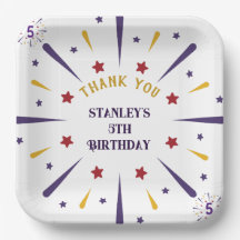 Leuk kleurrijk ster verjaardagsfeestje dank je