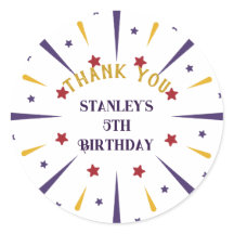 Leuk kleurrijk ster verjaardagsfeestje dank je