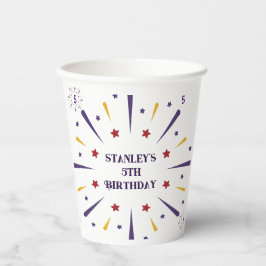 Leuk kleurrijk ster verjaardagsfeestje papieren bekers