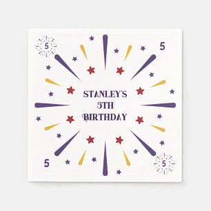 Leuk kleurrijk ster verjaardagsfeestje servet