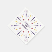 Leuk kleurrijk ster verjaardagsfeestje servet (Hoek)