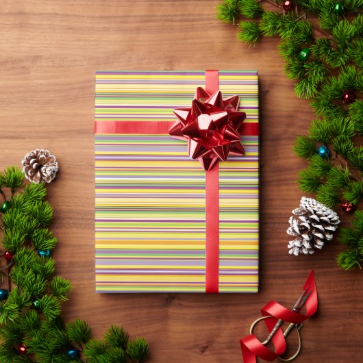 Leuk kleurrijk strepen ontwerp cadeaupapier (Feestdagen Geschenken)