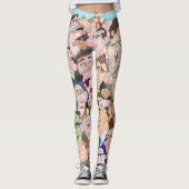 Leuk kleurrijk stripfiguur leggings (Voorkant)