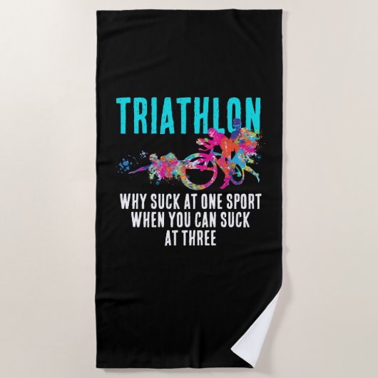 Leuk kleurrijk Triathlon Humor Endurance Sarcasme Strandlaken (Voorkant)