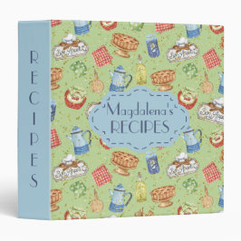 Leuk Kleurrijk Vintage Keukenpatroon Chef Recepten 1 1/2" Multomap