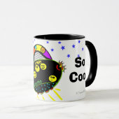 Leuk Kleurrijk Vrede Gelukkig Ruimteschip Mok (Voorkant rechts)