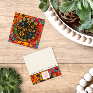 Leuk kleurrijk Zie de goede inspirerende vriendeli Vierkante Visitekaartje