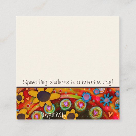 Leuk kleurrijk Zie de goede inspirerende vriendeli Vierkante Visitekaartje (Achterkant)