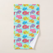 Leuk kleurrijk zomervispatroon bad handdoek (Handdoek)