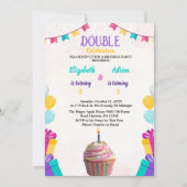  & Leuk Kleurrijke Kinder Dubbele Verjaardag Kaart (Voorkant)