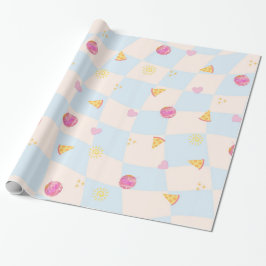 Leuk Kleurrijke Pizza Verjaardags Inpakpapier